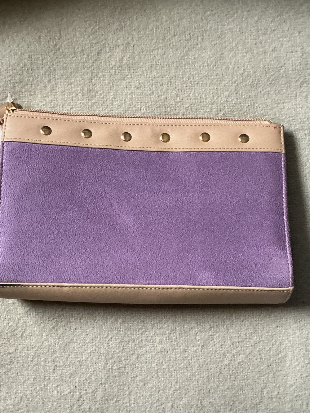 Modella Purple and Nude Bow Accent Wristlet Clutch - Picture 2 of 5